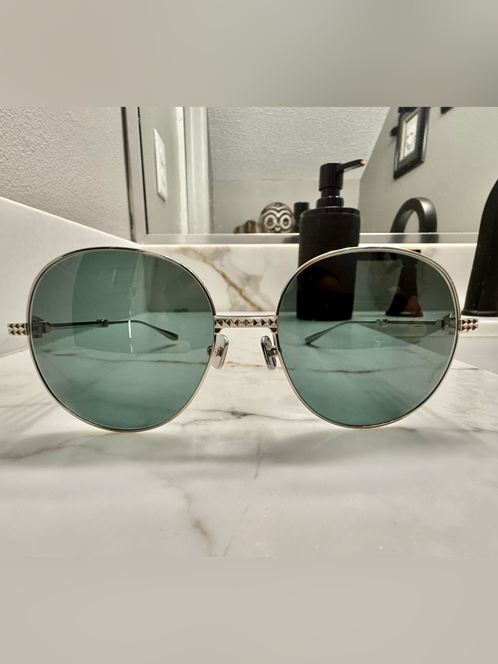 Valentino Silver Frame round Lens Women's Sunglasses 100% authentic please read